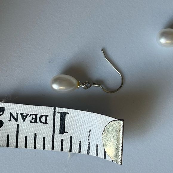 Pacific Pearls Freshwater Pearl Sterling Silver Dangle White Delicate Classic - Picture 6 of 6